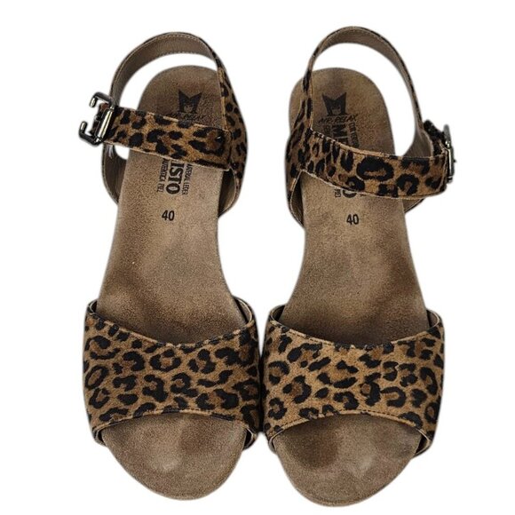 Mephisto Womens Leopard Print Sling Back Wedge Open Toe Sandals, Size 40 / US 10 - Picture 7 of 9